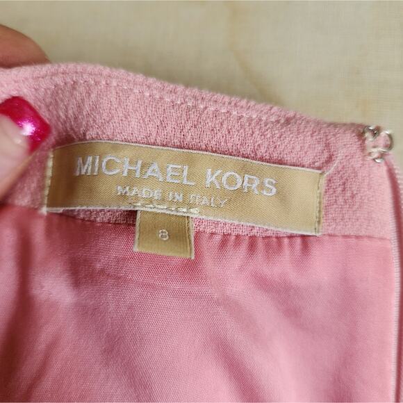 MICHAEL KORS PINK FITTED DRESS SIZE 8 - Picture 4 of 6